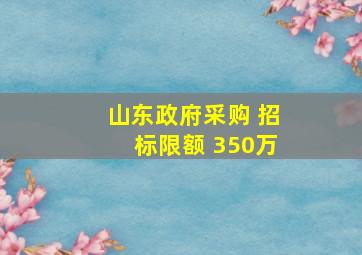 山东政府采购 招标限额 350万